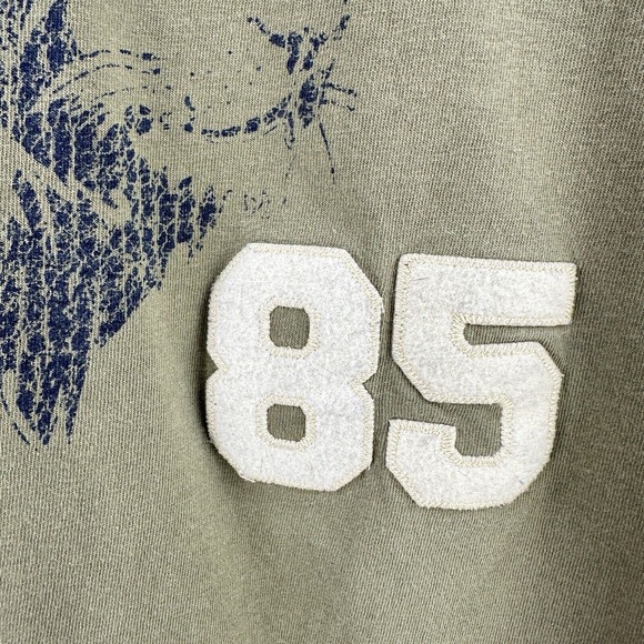 Vintage Tommy Hilfiger 85 Cropped Tshirt Mens XXL Green Gray Cotton Lion Tee Y2K - Picture 2 of 8